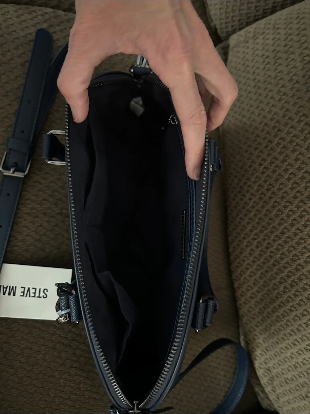 Steve Madden Navy Crossbody Dome Bag with Detachable Strap - Picture 2 of 7